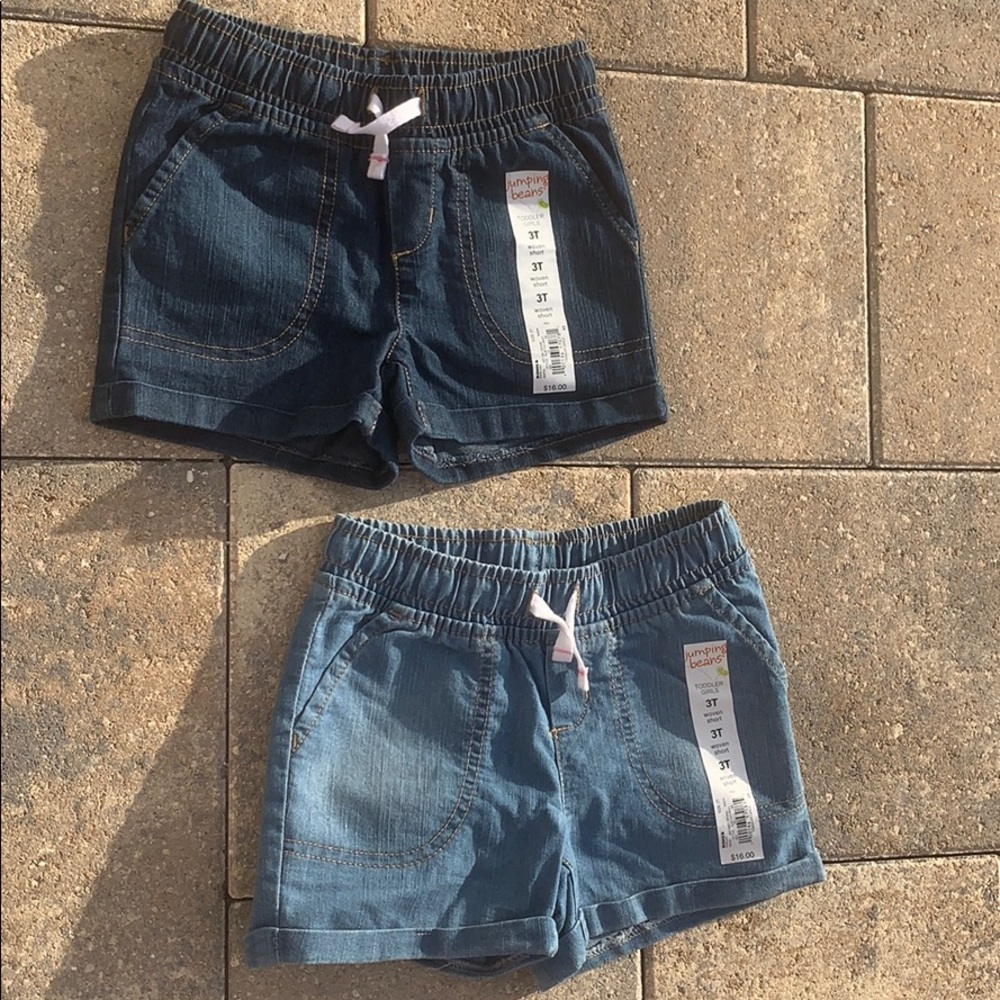 BRAND NEW! 2 pairs- Jean shorts - Elastic waist
